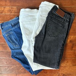 Madewell JCrew White Blue Black Skinny Jeans Bundle